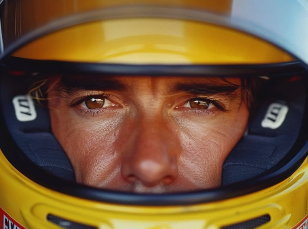 Lewis Hamilton racing on track inspired by Senna’s legacy
