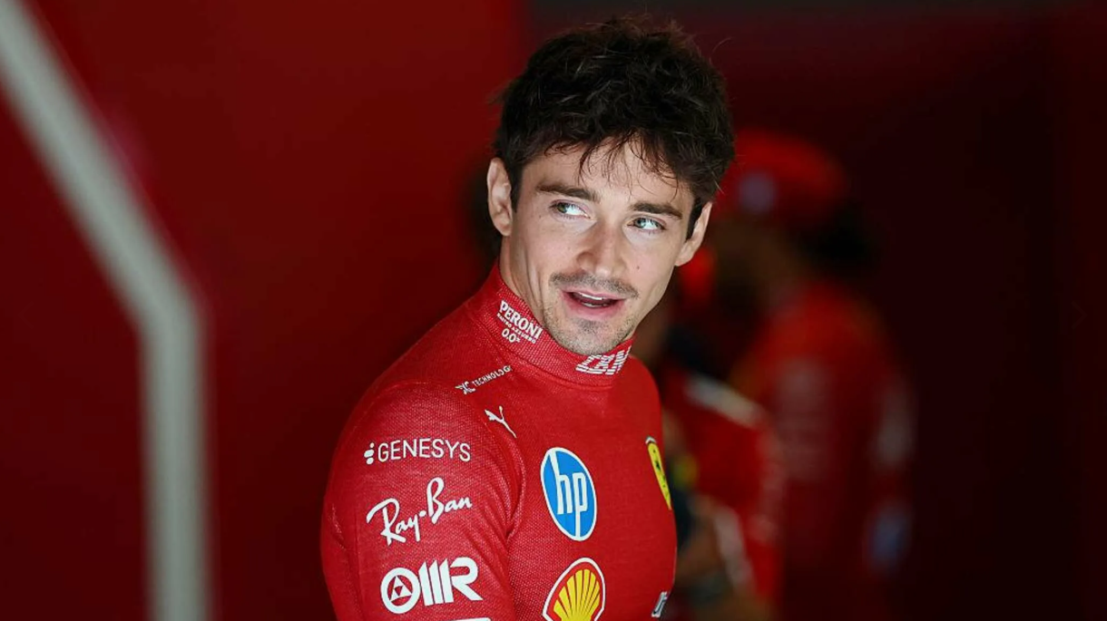 Lewis Hamilton and Charles Leclerc competing for position during a Formula 1 race