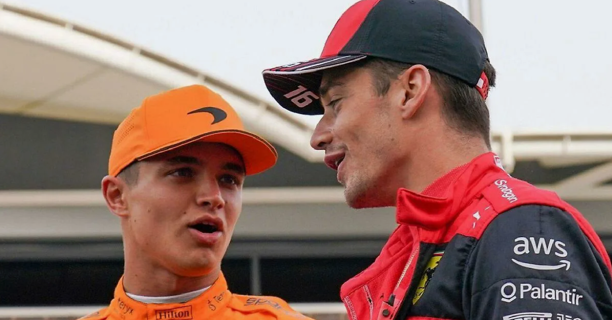 Leclerc und Norris stellen sich einer Bewertung durch den Steward nach der Veröffentlichung des Medienplans