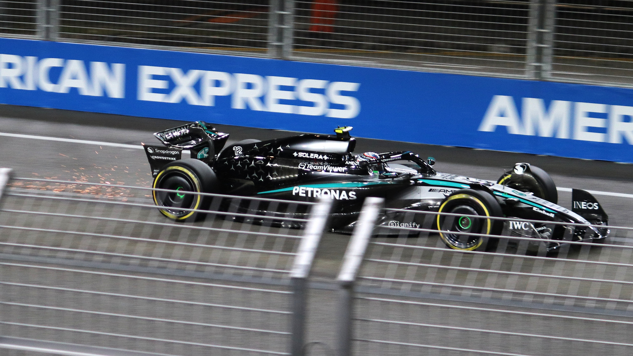 A Mercedes on track during the 2026 season