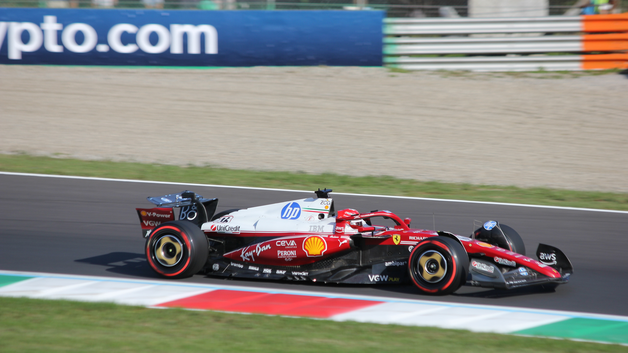 Charles Leclerc in the Ferrari