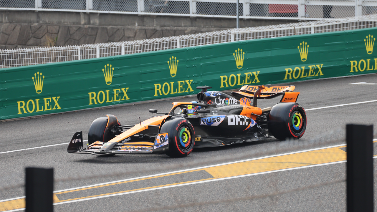 Norris's McLaren on track