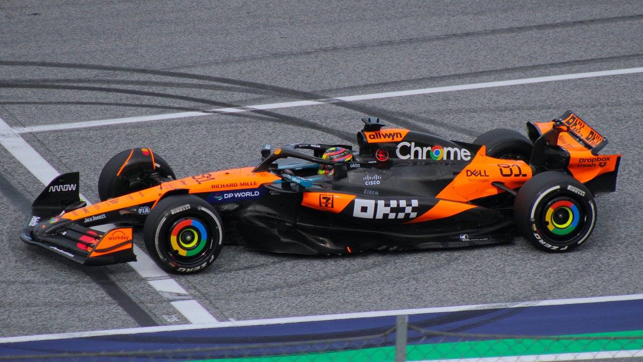 Oscar Piastri's McLaren on track