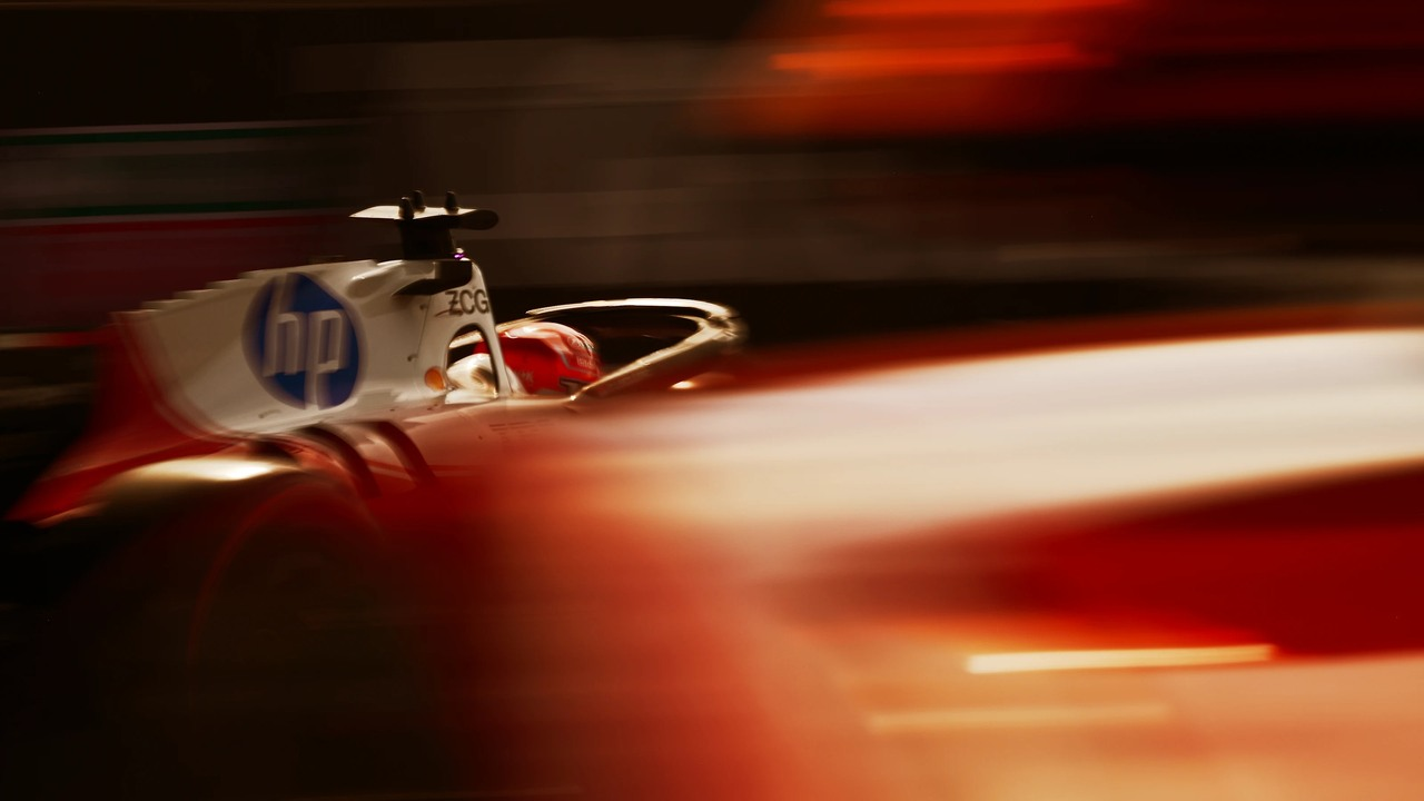 Charles Leclerc drives the Ferrari out of the garage in Hungary