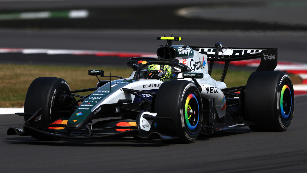 Lando Norris drives the McLaren MCL40 during the British Grand Prix