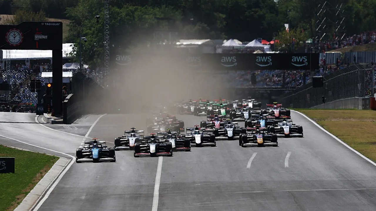 Formula 3 cars race at the Hungaroring