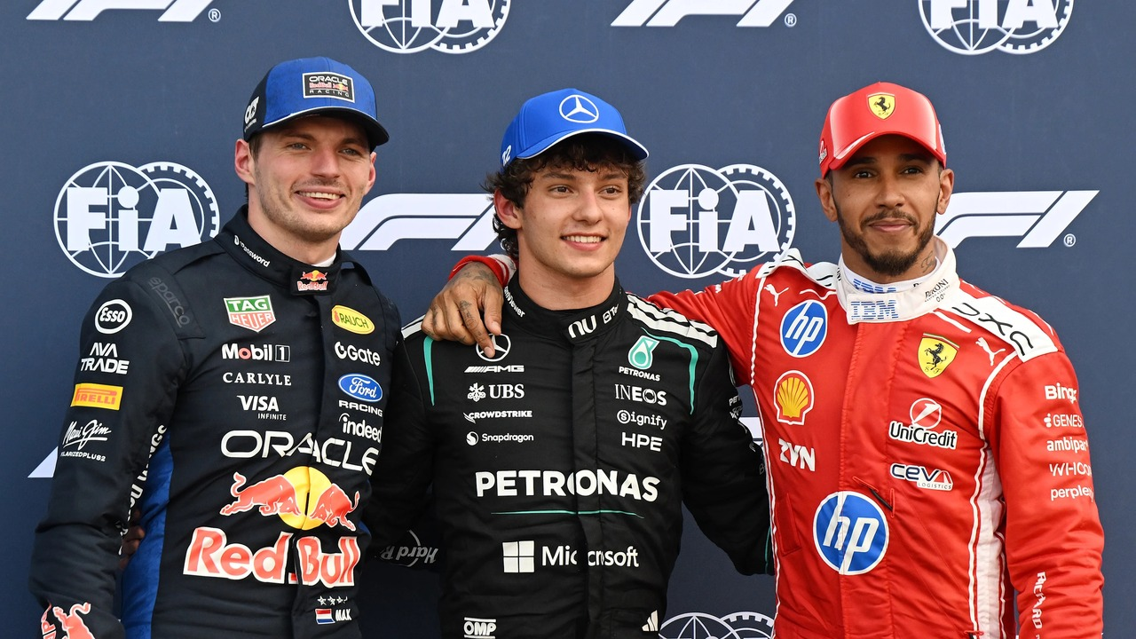 Formula 1 drivers stand together after the Barcelona race