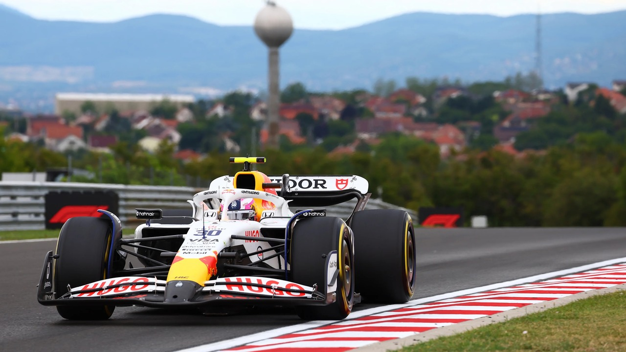 Liam Lawson drives the Racing Bulls Formula 1 car on track