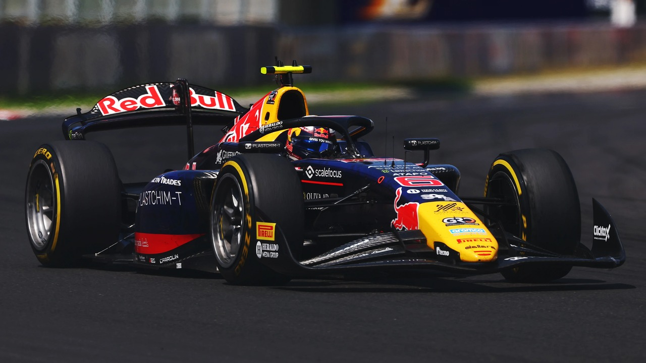 Nikola Tsolov drives his Formula Two car