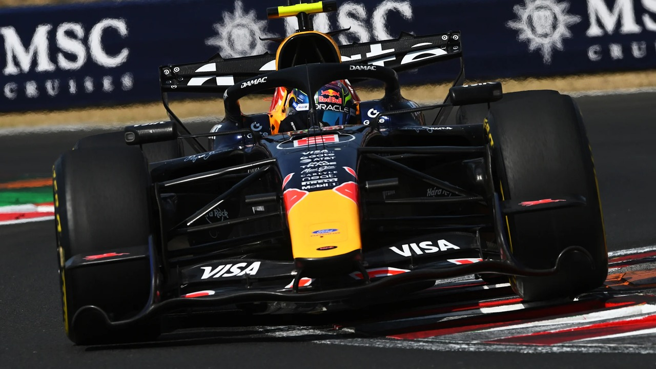 Isack Hadjar drives the Red Bull Formula 1 car
